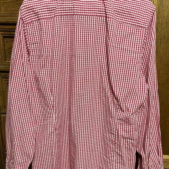 Mens Arkansas State University button down, red & white, Medium, long sleeves - Picture 4 of 4